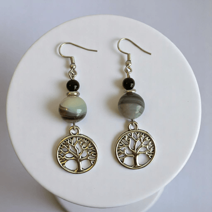 Inner Peace Set | Botswana Stone - For Women | Includes: Necklace, Bracelet, Earring
