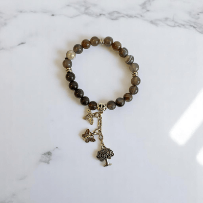 Inner Peace Set | Botswana Stone - For Women | Includes: Necklace, Bracelet, Earring