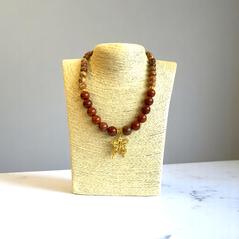 Painted Pebbles Set | Mookaite - For Women | Includes: Necklace, Bracelet, Earring