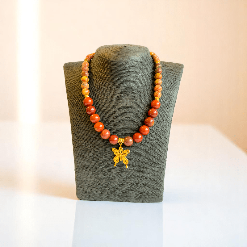 Painted Pebbles Set | Mookaite - For Women | Includes: Necklace, Bracelet, Earring
