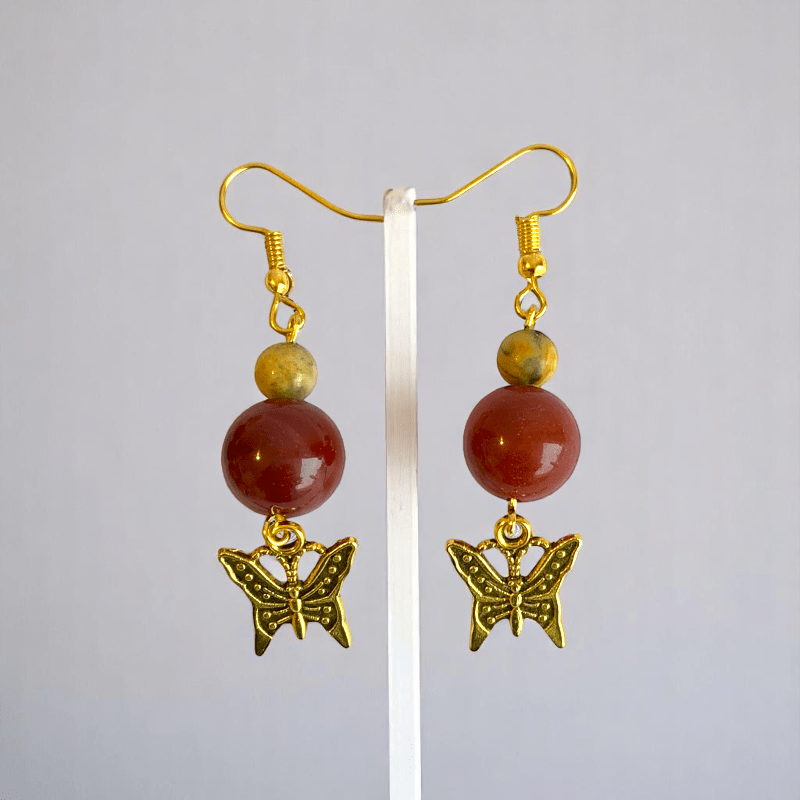 Painted Pebbles Set | Mookaite - For Women | Includes: Necklace, Bracelet, Earring