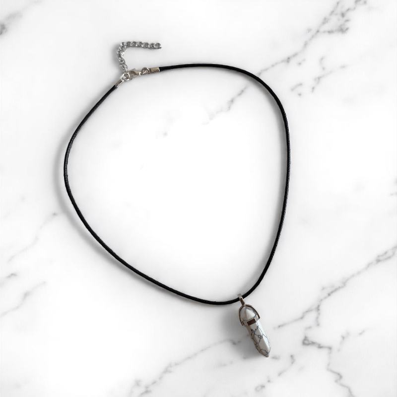 Calming Howlite Necklace | Howlite Stone - For Boys | Includes: Necklace