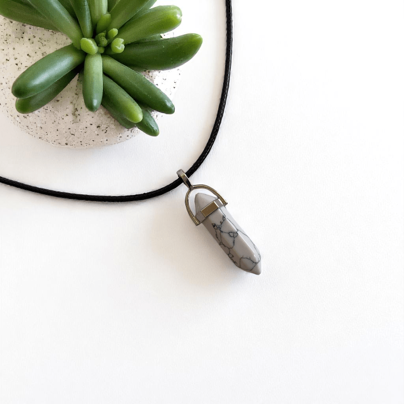 Calming Howlite Necklace | Howlite Stone - For Boys | Includes: Necklace