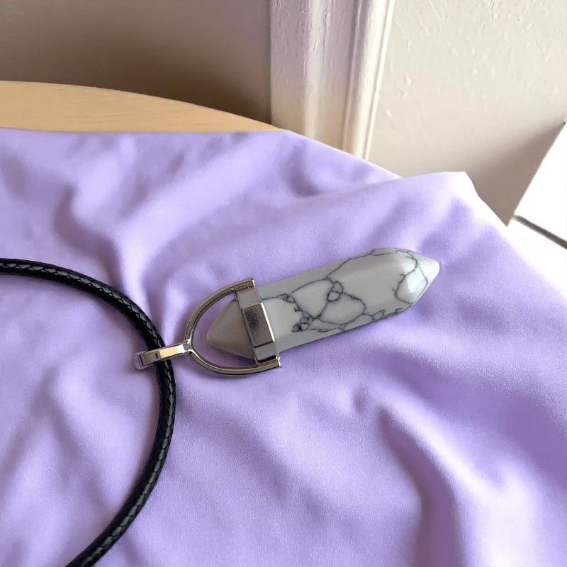 Calming Howlite Necklace | Howlite Stone - For Boys | Includes: Necklace