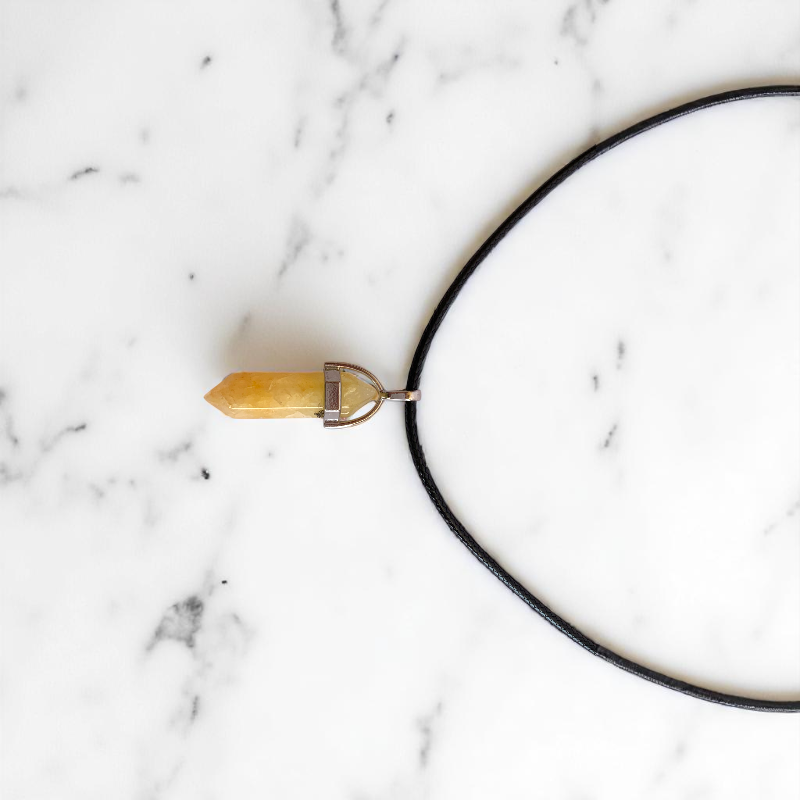 Joy Pencil Necklace | Yellow Quartz - For Kids | Includes: Necklace