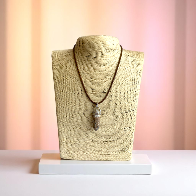 Soothing Pencil Necklace | Magnesite Agate - For Kids | Includes: Necklace