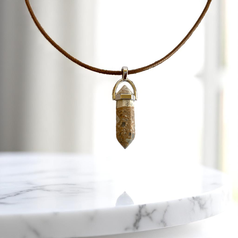 Soothing Pencil Necklace | Magnesite Agate - For Kids | Includes: Necklace
