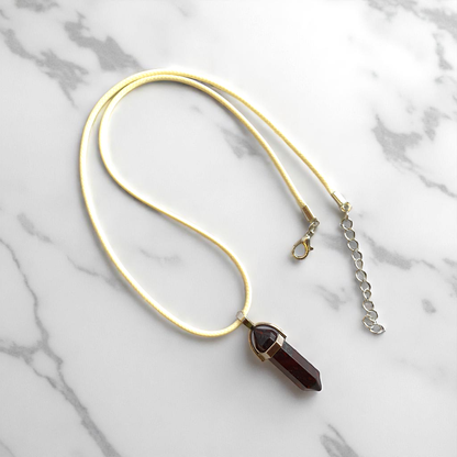 Vitality Pencil Necklace | Garnet - For Kids | Includes: Necklace