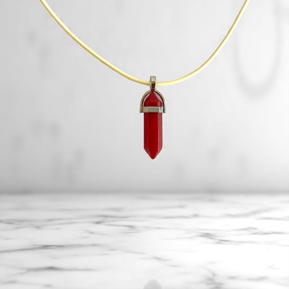 Courage Pencil Necklace | Red Onyx - For Kids | Includes: Necklace