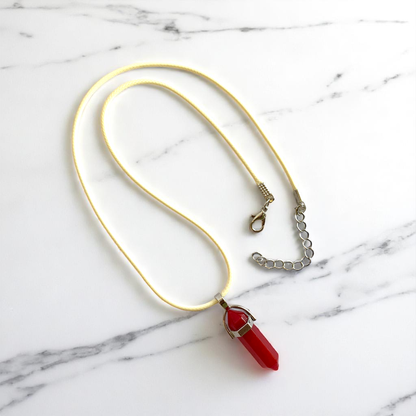 Courage Pencil Necklace | Red Onyx - For Kids | Includes: Necklace