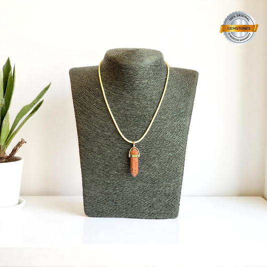 Strength Pencil Necklace | Red Jasper - For Kids | Includes: Necklace