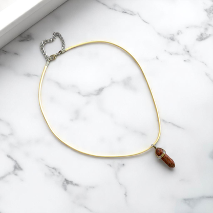 Strength Pencil Necklace | Red Jasper - For Kids | Includes: Necklace