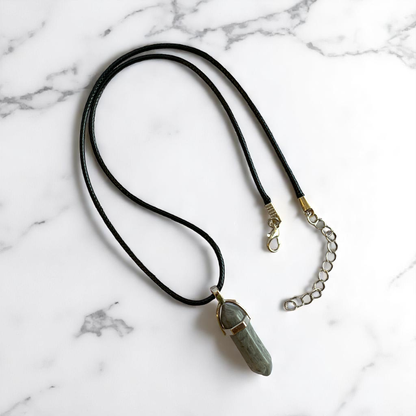 Creativity Pencil Necklace | Grey Picasso Jasper - For Kids | Includes: Necklace