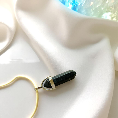 Shielding Pencil Necklace | Black Obsidian - For Kids | Includes: Necklace