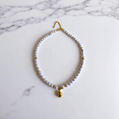 Ocean Whisper Set | Mother of Pearl Stone - For Women | Includes: Necklace, Bracelet
