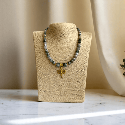 Natural Tranquility Set | Tree Agate Stone - For Women | Includes: Necklace, Bracelet