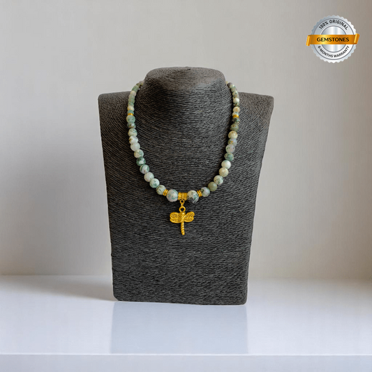 Natural Tranquility Set | Tree Agate Stone - For Women | Includes: Necklace, Bracelet