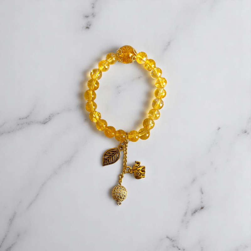 Radiant Sunshine Set | Yellow Citrine Stone - For Women | Includes: Necklace, Bracelet, Earring