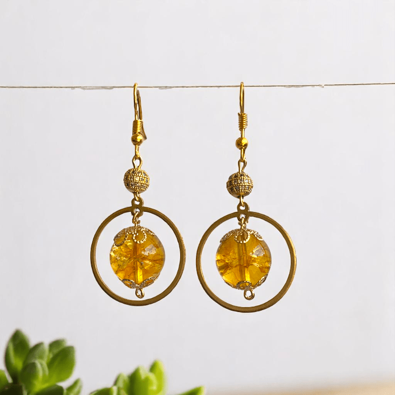 Radiant Sunshine Set | Yellow Citrine Stone - For Women | Includes: Necklace, Bracelet, Earring