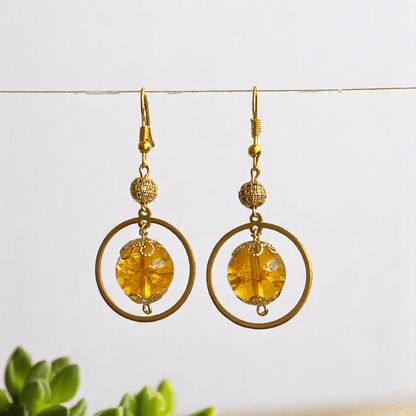 Radiant Sunshine Set | Yellow Citrine Stone - For Women | Includes: Necklace, Bracelet, Earring