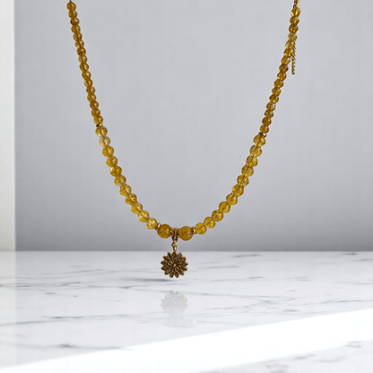 Golden Glow Set | Yellow Citrine Stone - For Women | Includes: Necklace, Bracelet