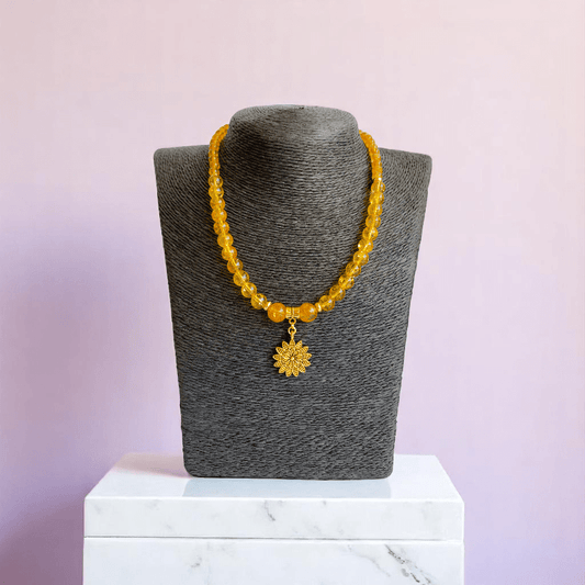 Golden Glow Set | Yellow Citrine Stone - For Women | Includes: Necklace, Bracelet