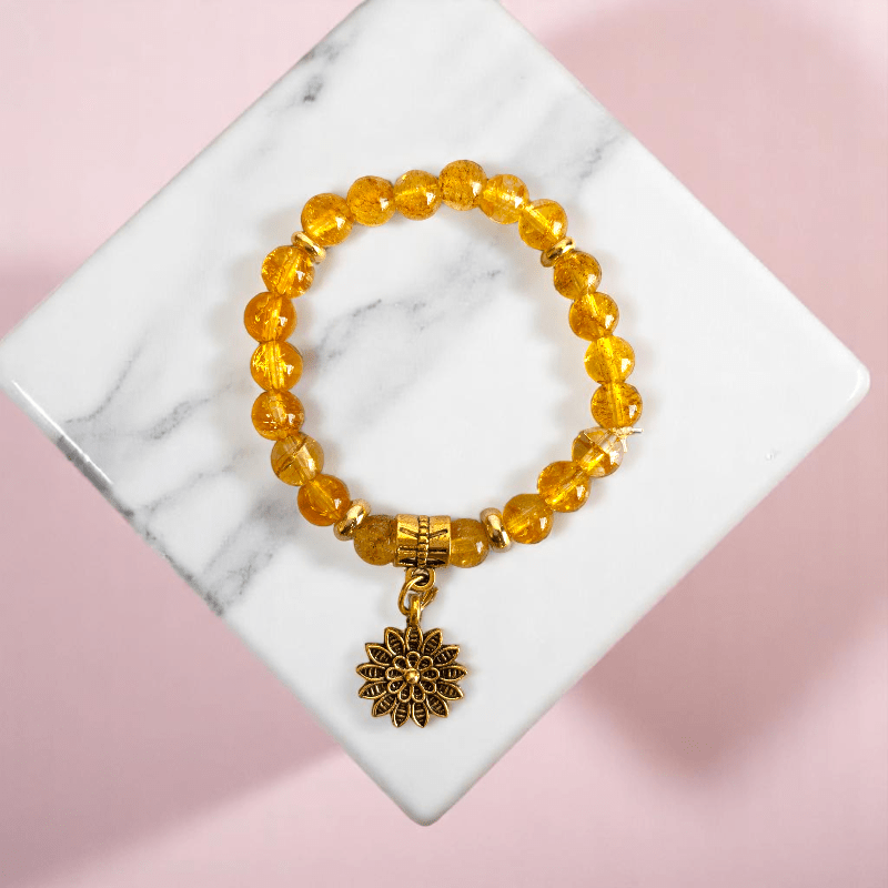 Golden Glow Set | Yellow Citrine Stone - For Women | Includes: Necklace, Bracelet