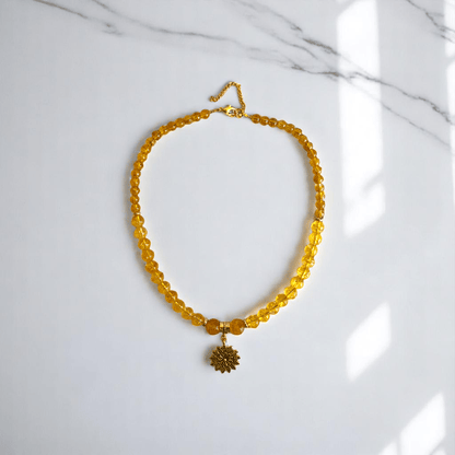 Golden Glow Set | Yellow Citrine Stone - For Women | Includes: Necklace, Bracelet