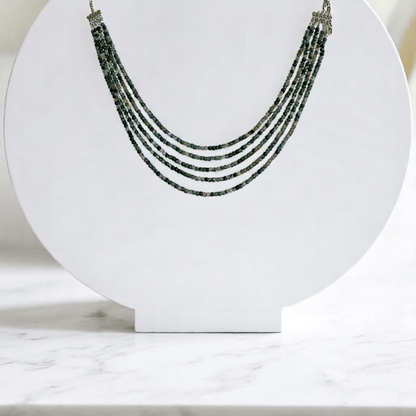 Forest Harmony 5 Layered Set | Green Moss Agate Stone - For Women | Includes: Necklace, Bracelet