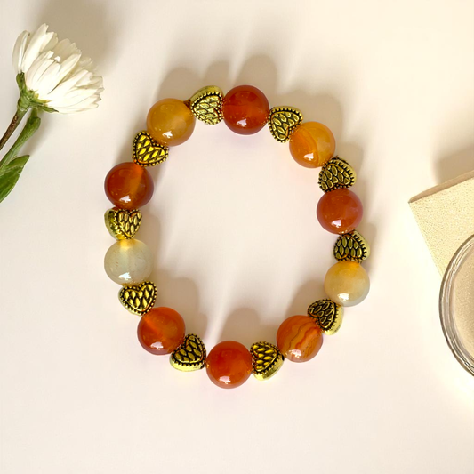 Energy Carnelian Bracelet | Carnelian - For Kids Girls | Includes: Bracelet