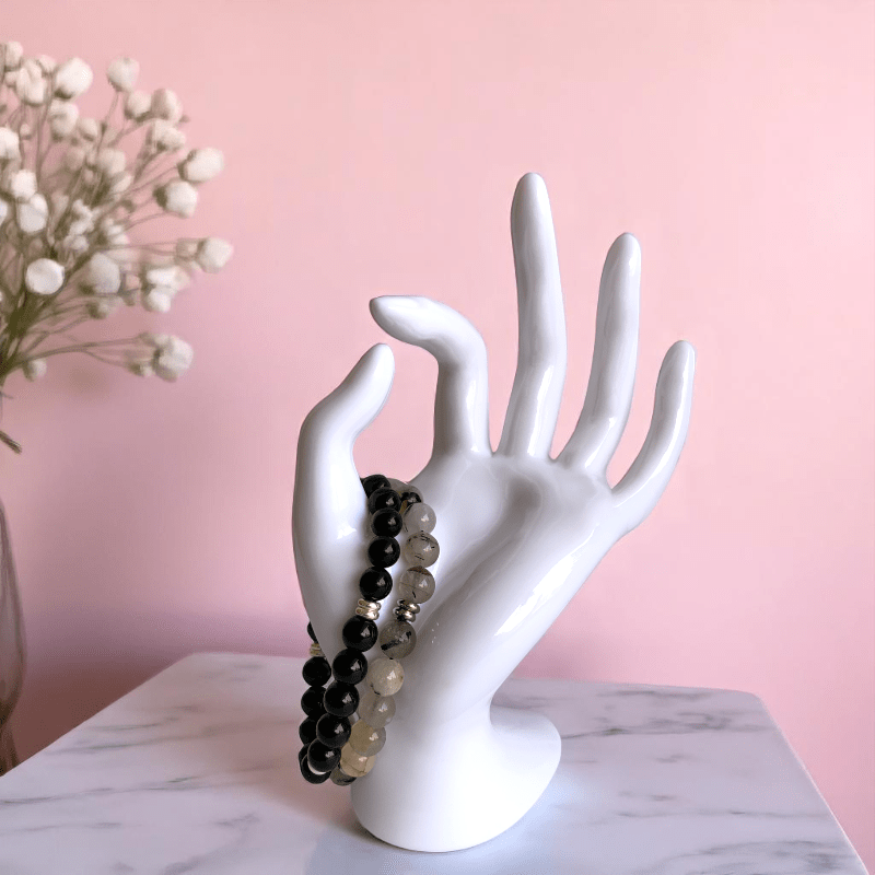 Linked Souls Bracelets | Obsidian & Rutile - For All | Includes: Bracelets (Set of 2)
