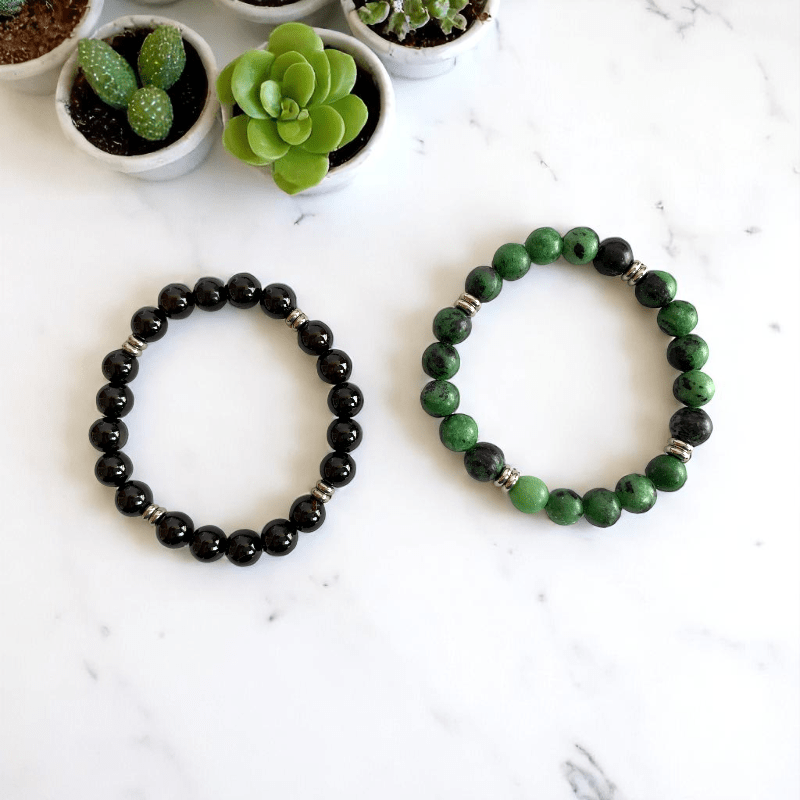 Radiant Union Bracelets | Obsidian & Zoisite - For All | Includes: Bracelets (Set of 2)