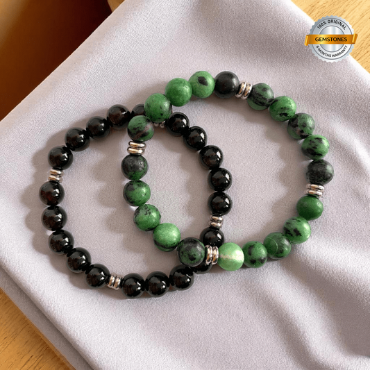 Radiant Union Bracelets | Obsidian & Zoisite - For All | Includes: Bracelets (Set of 2)