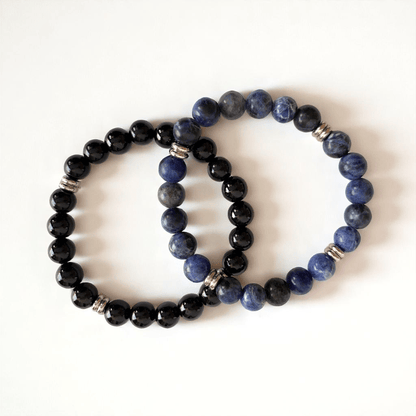 Dual Harmony Bracelets | Obsidian & Sodalite - For All | Includes: Bracelets (Set of 2)