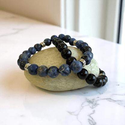 Dual Harmony Bracelets | Obsidian & Sodalite - For All | Includes: Bracelets (Set of 2)