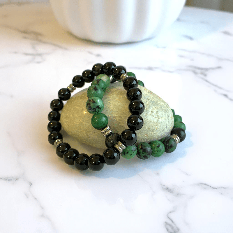 Radiant Union Bracelets | Obsidian & Zoisite - For All | Includes: Bracelets (Set of 2)