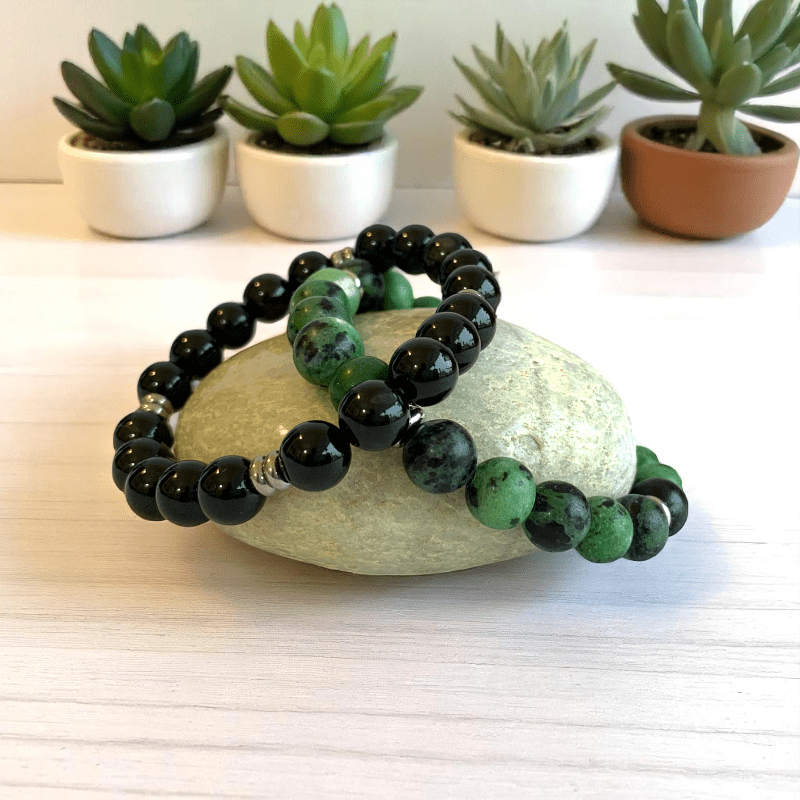 Radiant Union Bracelets | Obsidian & Zoisite - For All | Includes: Bracelets (Set of 2)