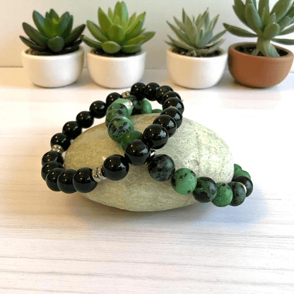 Radiant Union Bracelets | Obsidian & Zoisite - For All | Includes: Bracelets (Set of 2)