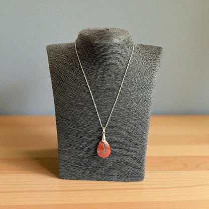Terra Grace Necklace | Mahogany Jasper Stone & PVD plated Stainless Steel - For Women | Includes: Necklace