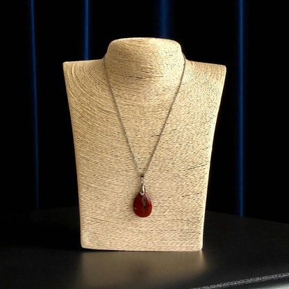 Terra Grace Necklace | Mahogany Jasper Stone & PVD plated Stainless Steel - For Women | Includes: Necklace
