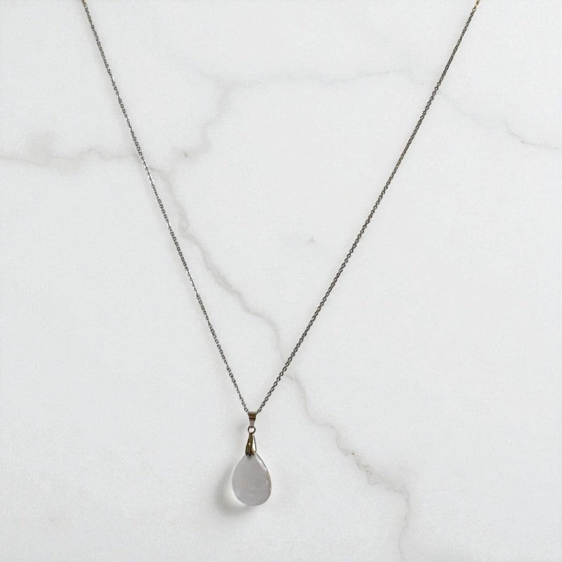 Divine Moon Necklace | Moonstone & PVD plated Stainless Steel - For Women | Includes: Necklace