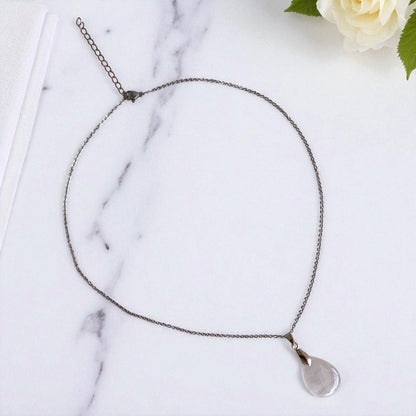 Divine Moon Necklace | Moonstone & PVD plated Stainless Steel - For Women | Includes: Necklace