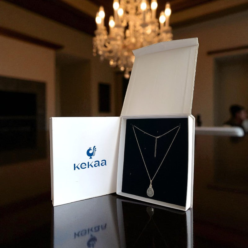 Divine Moon Necklace | Moonstone & PVD plated Stainless Steel - For Women | Includes: Necklace