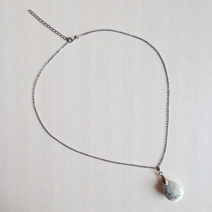 Pure Essence Necklace | Howlite & PVD plated Stainless Steel - For Women | Includes: Necklace