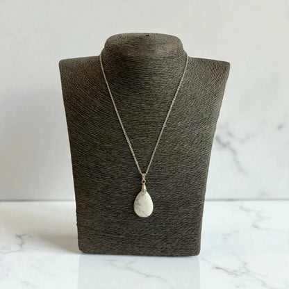 Pure Essence Necklace | Howlite & PVD plated Stainless Steel - For Women | Includes: Necklace