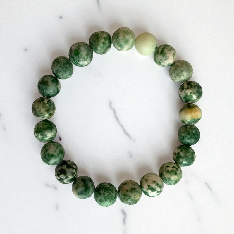 Luck Bracelet | Green Spot Agate - For Unisex | Includes: Bracelet