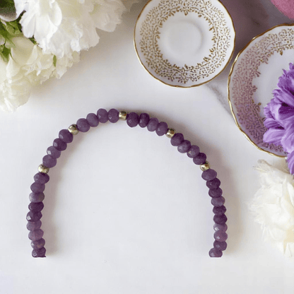Bold Bloom Anklet | 925 Silver & Amethyst Stone - For Women | Includes: Anklet
