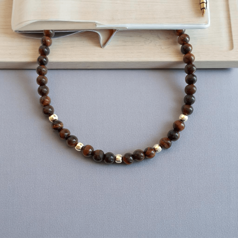 Blazing Aura Anklet | 925 Silver & Tiger Eye Stone - For Women | Includes: Anklet