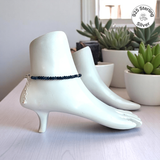 Sparkling Agate Anklet | 925 Silver & Agate Stone - For Women | Includes: Anklet