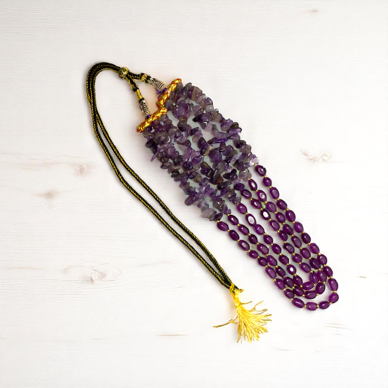 Purple Cosmos Layered Necklace | Amethyst Stone - For Women | Includes: Necklace